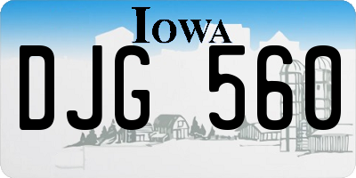 IA license plate DJG560