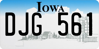 IA license plate DJG561