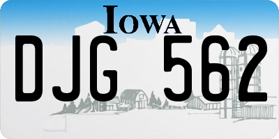 IA license plate DJG562
