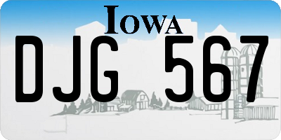 IA license plate DJG567