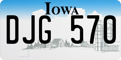 IA license plate DJG570