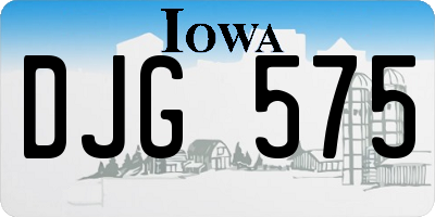 IA license plate DJG575