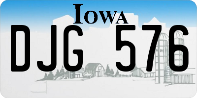 IA license plate DJG576