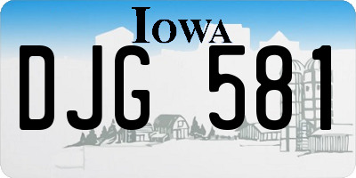 IA license plate DJG581