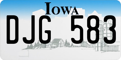 IA license plate DJG583