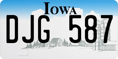 IA license plate DJG587
