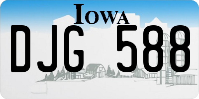 IA license plate DJG588