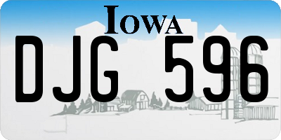 IA license plate DJG596