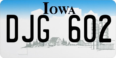 IA license plate DJG602
