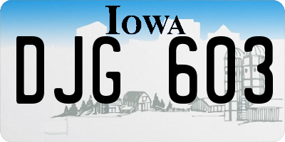 IA license plate DJG603