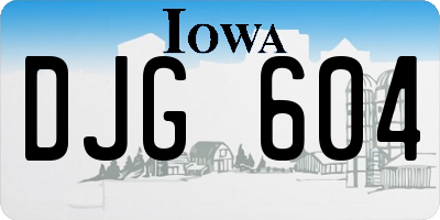 IA license plate DJG604