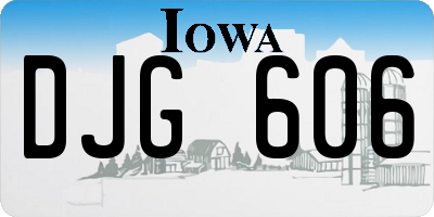 IA license plate DJG606