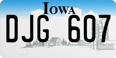 IA license plate DJG607