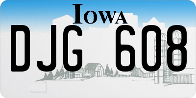 IA license plate DJG608