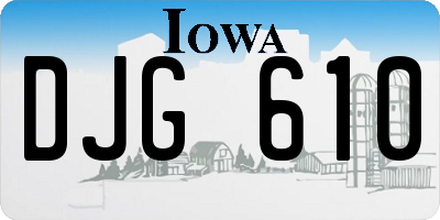 IA license plate DJG610