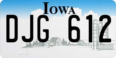 IA license plate DJG612