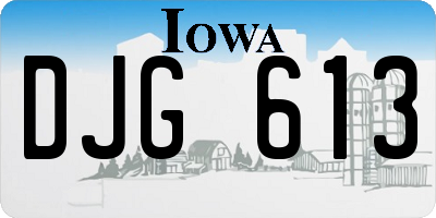 IA license plate DJG613
