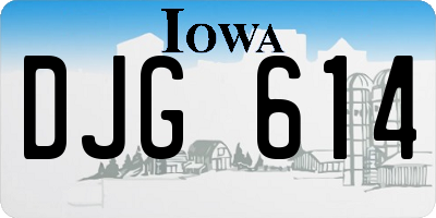 IA license plate DJG614
