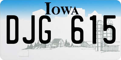 IA license plate DJG615
