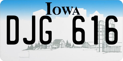 IA license plate DJG616