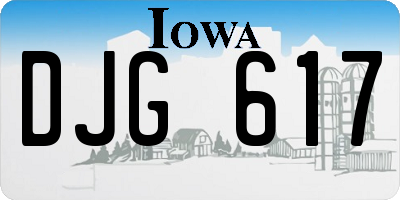 IA license plate DJG617