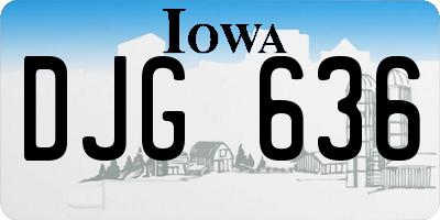 IA license plate DJG636