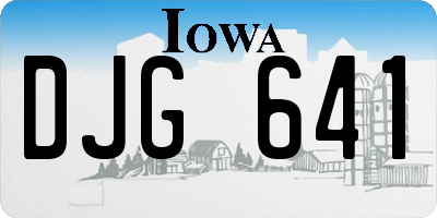 IA license plate DJG641