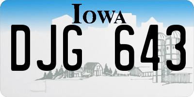 IA license plate DJG643