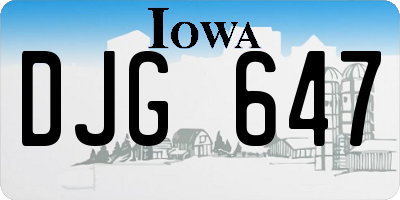 IA license plate DJG647