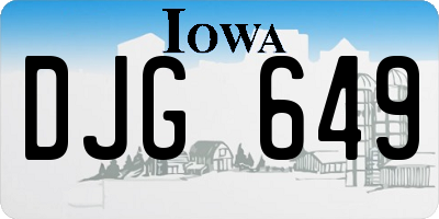 IA license plate DJG649
