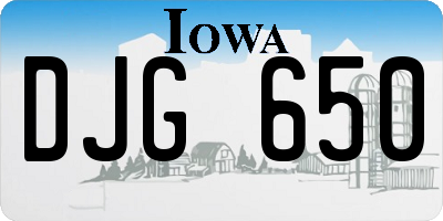 IA license plate DJG650