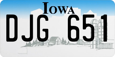 IA license plate DJG651