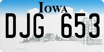 IA license plate DJG653