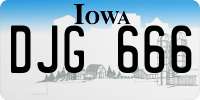 IA license plate DJG666