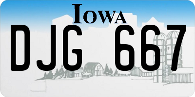 IA license plate DJG667