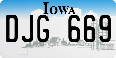 IA license plate DJG669