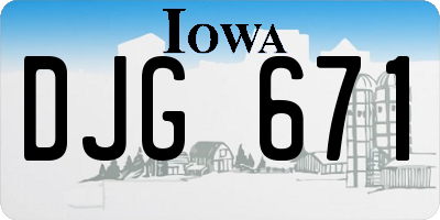 IA license plate DJG671