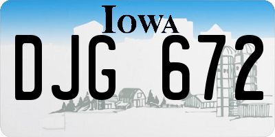 IA license plate DJG672