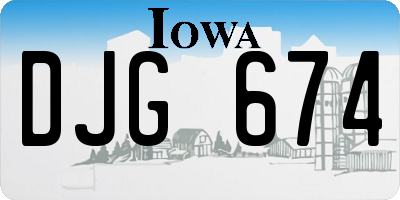 IA license plate DJG674