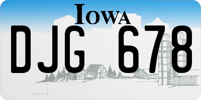IA license plate DJG678