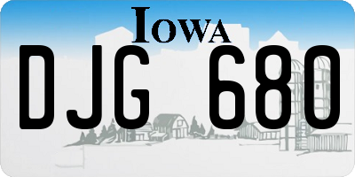 IA license plate DJG680