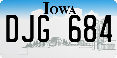 IA license plate DJG684