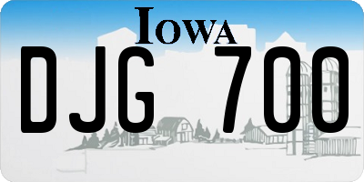 IA license plate DJG700