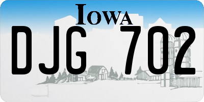 IA license plate DJG702