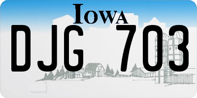 IA license plate DJG703