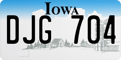 IA license plate DJG704