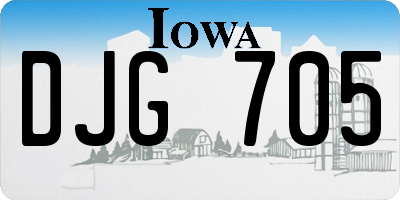 IA license plate DJG705