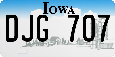 IA license plate DJG707