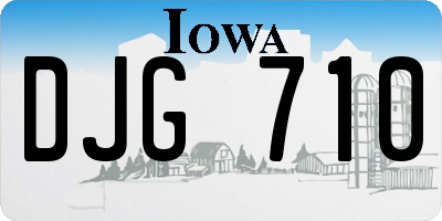 IA license plate DJG710