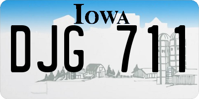IA license plate DJG711